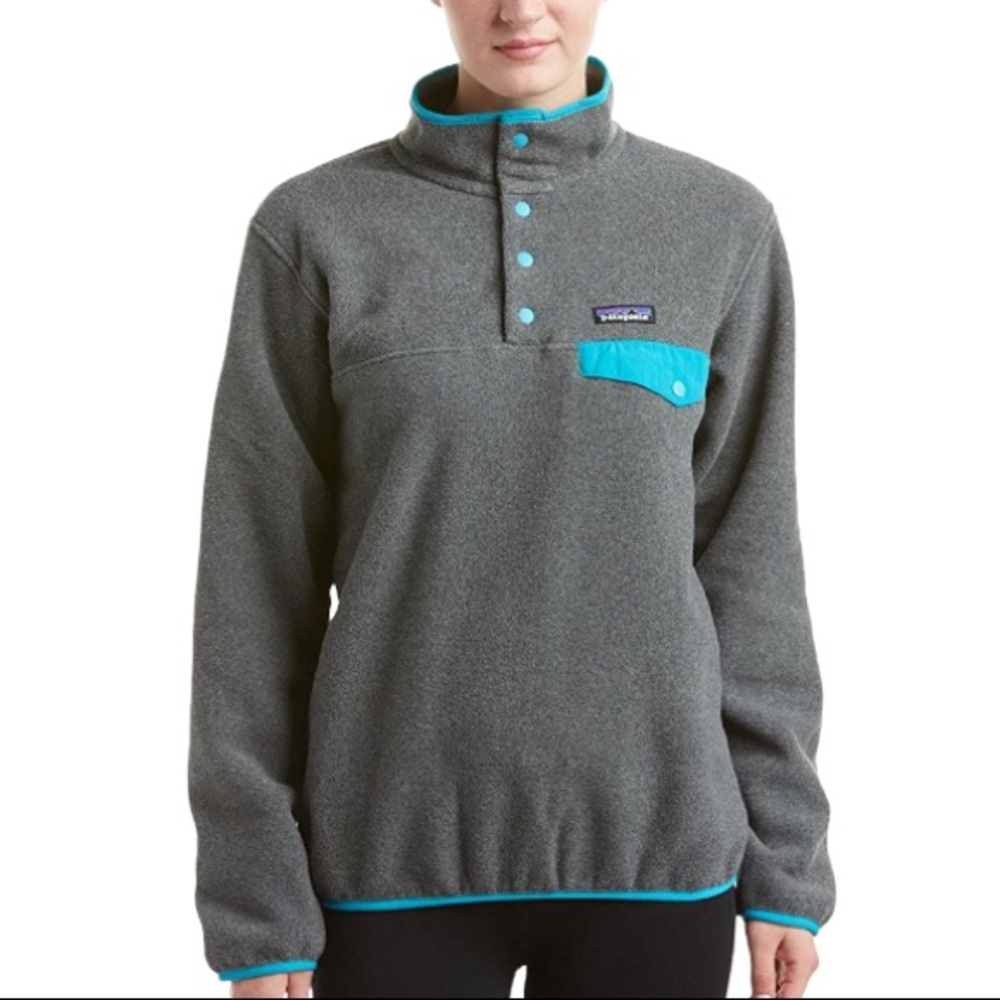 Patagonia  Synchilla Snap-T Midweight Fleece Pullover In Nickel/Epic Blue